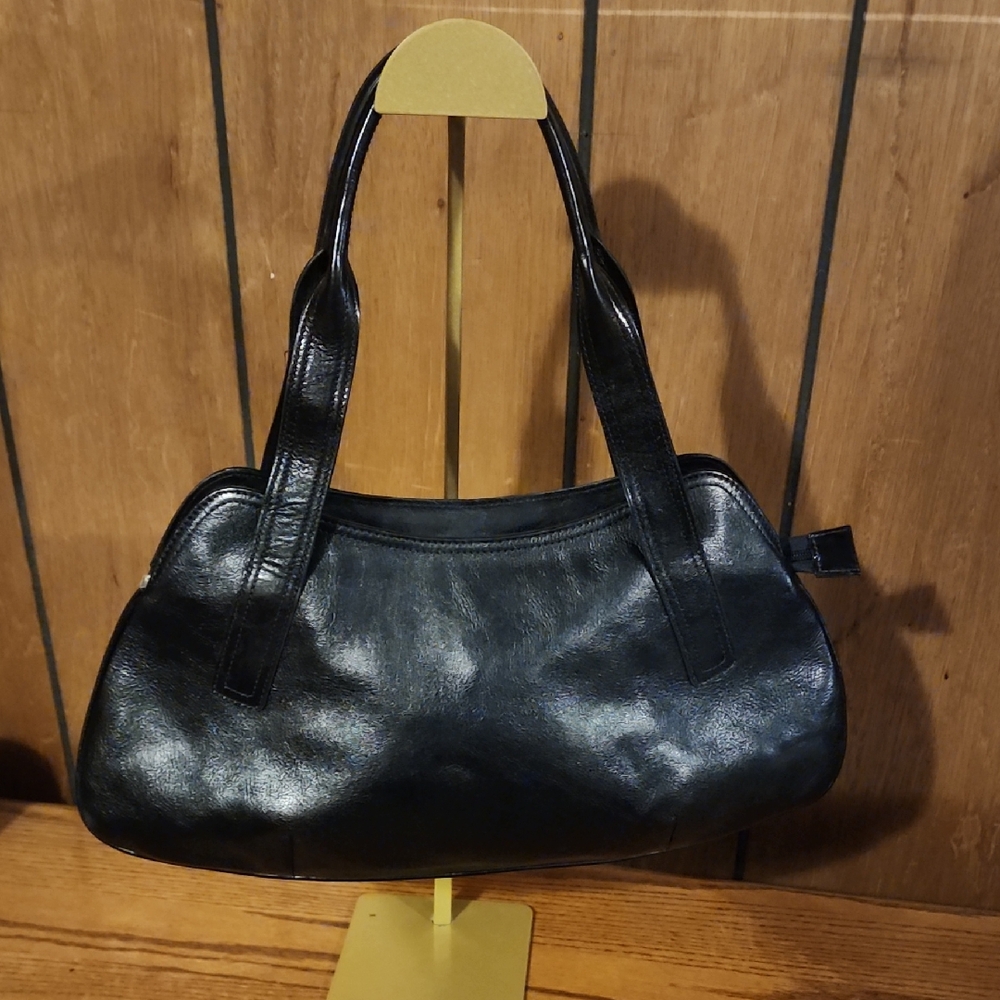 Elegant Black Leather Hobo Handbag